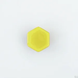 Hexagon glas möbelknopp citron