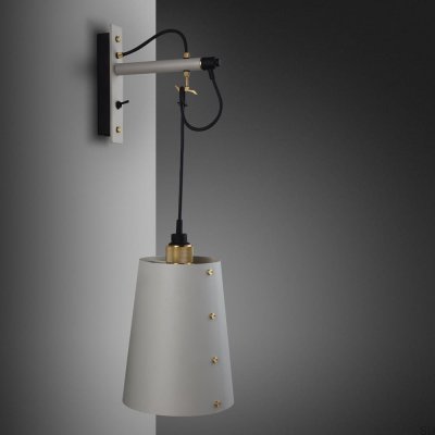 Hooked Wall Lamp Large Grå / Mässing [A902L]