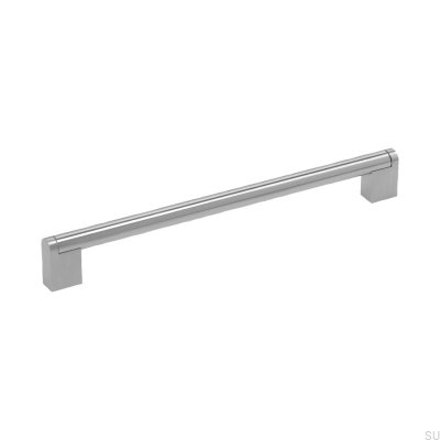 Boss 192 avlångt möbelhandtag, silverpolerad (inox-look)