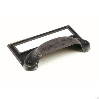Skalmöbelhandtag med etikett Antique Black
