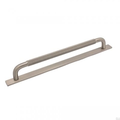 Avlångt möbelhandtag med bricka Helix 224 Aluminium Silver 