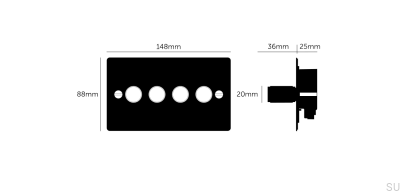 Cross 4G LED-dimmer 120W stålsvart brittisk standard