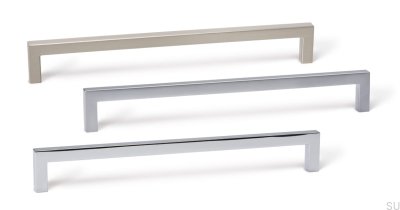 Avlångt möbelhandtag U 0056 320 Borstad nickel