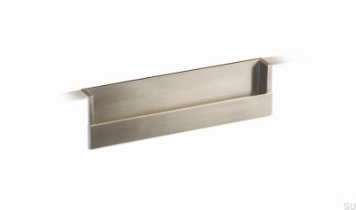 Infällt möbelhandtag Flat 160 Borstad nickel