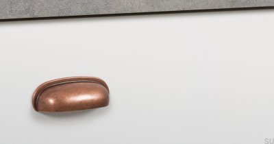 Aura 64 skal möbelhandtag Antik koppar