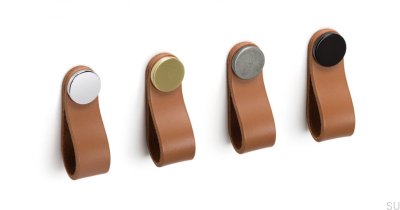 Möbelhandtag Flexa 70, läderbeige med svart