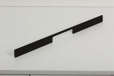 Peak 768 avlångt möbelhandtag, borstad svart aluminium
