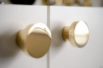 Möbelknopp Dot 40 Polerad mässing Omålad