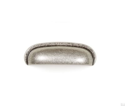 Aura 64 skal möbelhandtag Antik silver
