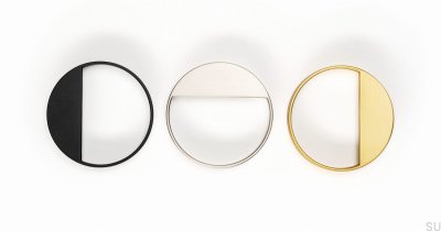 Runt möbelhandtag Bau 64 Borstad nickel