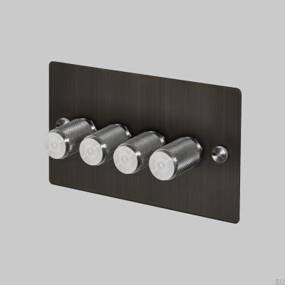 Cross 4G 120W LED-dimmer Mässing Bränd brons med Silver Brittisk Standard