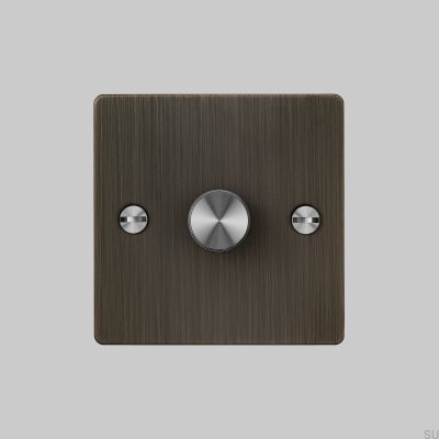 Cross 1G 120W LED-dimmer Mässing Bränd brons med Silver Brittisk Standard