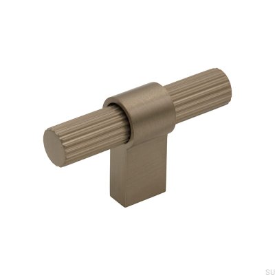 T-Bar Helix Stripe möbelknopp Silver Borstad Metall (Inox Look)