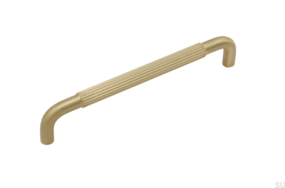 Avlångt möbelhandtag Helix Stripe 160 Guld Borstad