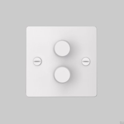 LED-dimmer Cross 2G 120W stålvit brittisk standard