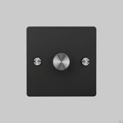 LED-dimmer Cross 1G 120W stålsvart med silver brittisk standard