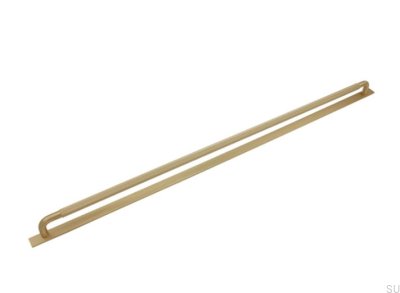 Avlångt möbelhandtag med Helix 608 Gold Brushed bricka