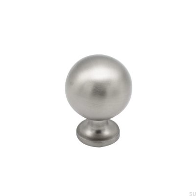 Möbelknopp Lily Silver Borstad