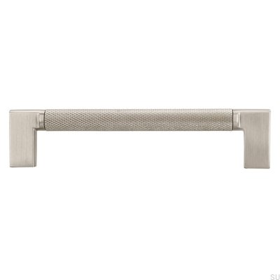 Avlångt möbelhandtag 2457 128 Silver Borstad