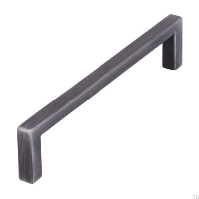 Avlångt möbelhandtag 2108 128 Antik Silver Borstad