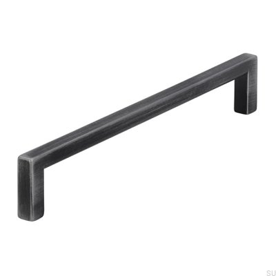 Avlångt möbelhandtag 2108 160 Antik Silver Borstad
