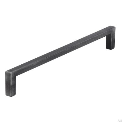 Avlångt möbelhandtag 2108 192 Antik Silver Borstad