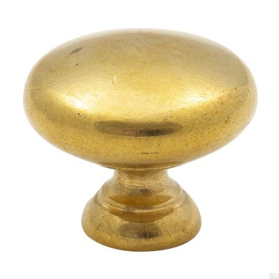 Möbelknopp 411 32 Guld Mässing Opolerad Omålad