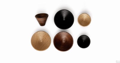 Möbelknopp Conic 29 Trä Svartlackerad