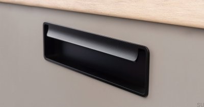 Infällt möbelhandtag Fold Metal Black Mat