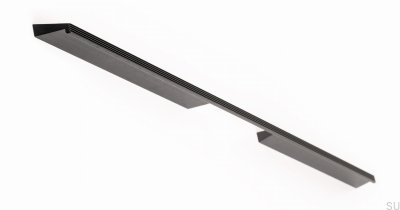 Avlångt möbelhandtag Skena 576 Aluminium Svart Borstad