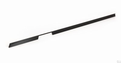 Möbelhandtag på längden Skena 1120 Aluminium Svart Borstad (vänster)