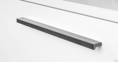 Vinkel 1480 Aluminium Metallic Grå avlångt möbelhandtag