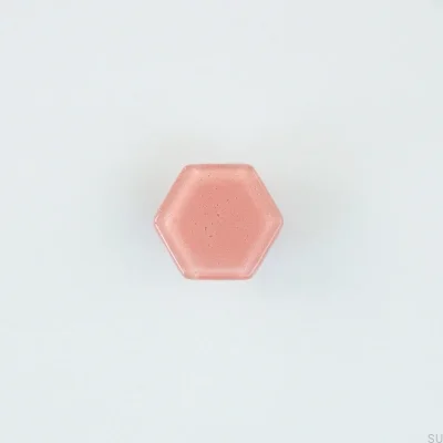 Hexagon Glas möbelknopp Rosa