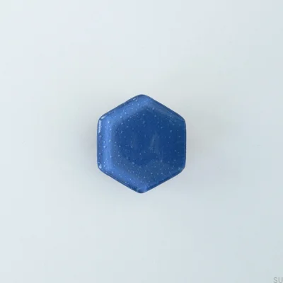 Hexagon Glass Indigo möbelknopp