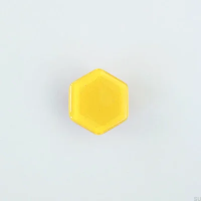 Hexagon Glas Möbelknopp Gul