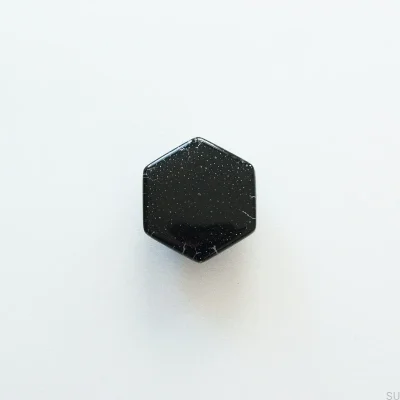 Hexagon Glas Möbelknopp Svart