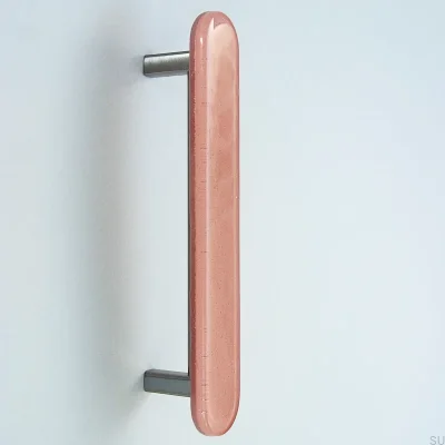 Runt 128 möbelhandtag, glas, rosa