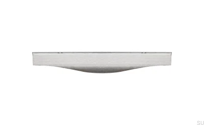 Noma 0254 128 Möbelhandtag i aluminium med silverfärgad borstad kant