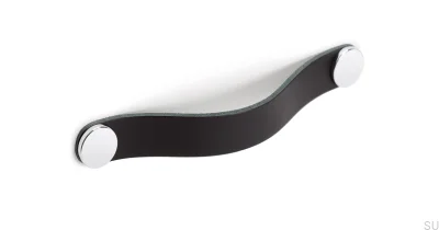 Möbelhandtag Flexa 128 Läder Svart med Silver