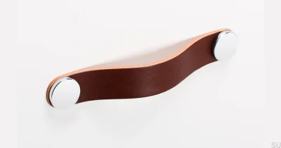 Möbelhandtag Flexa 128 Läder Brun med Silver