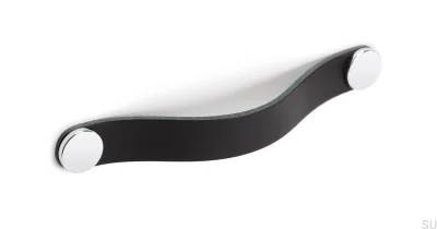 Möbelhandtag Flexa 160 Läder Svart med Silver