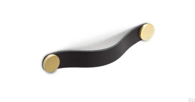 Möbelhandtag Flexa 128 Läder Svart med Guld