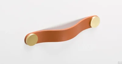 Möbelhandtag Flexa 128 Läder Beige med Guld