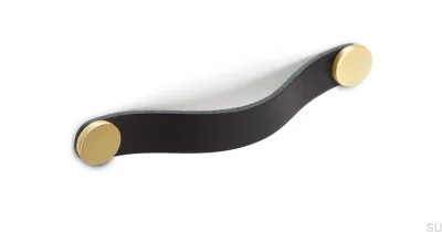 Möbelhandtag Flexa 160 Läder Svart med Guld