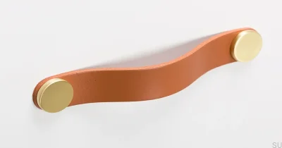 Möbelhandtag Flexa 160 Läder Beige med Guld