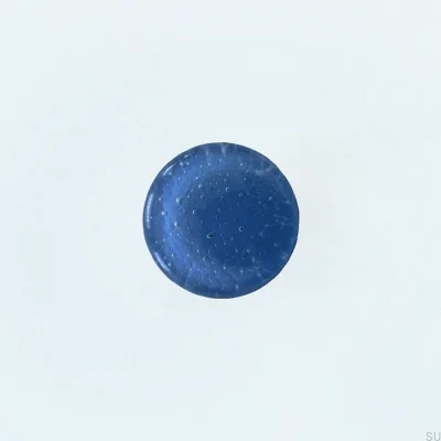 Rund möbelknopp i glas, Indigo glas