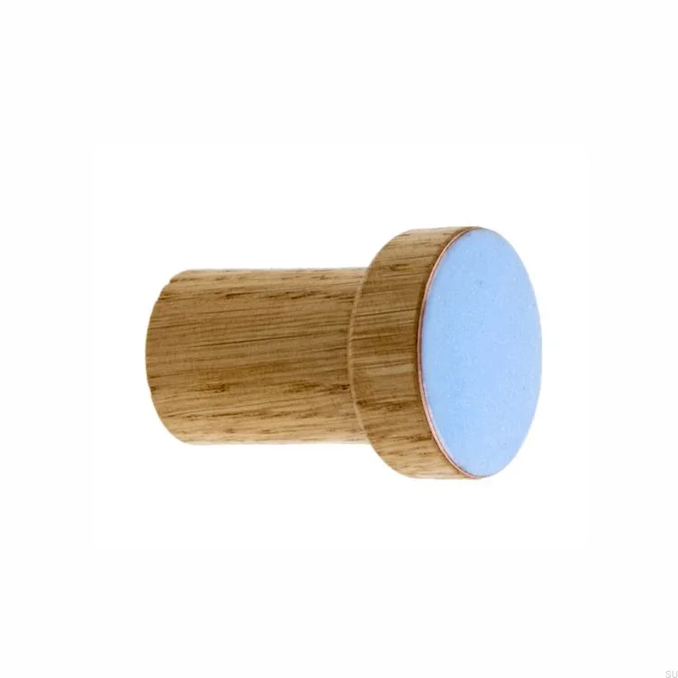 wieszaki SIMPLE emaliowane 3 cm - olej bezbarwny - jasny niebieski.webp