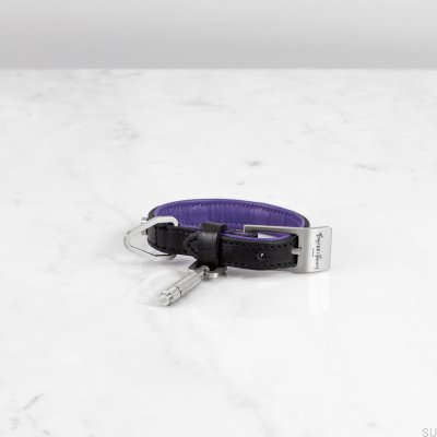 Hundhalsband XS läder och stål