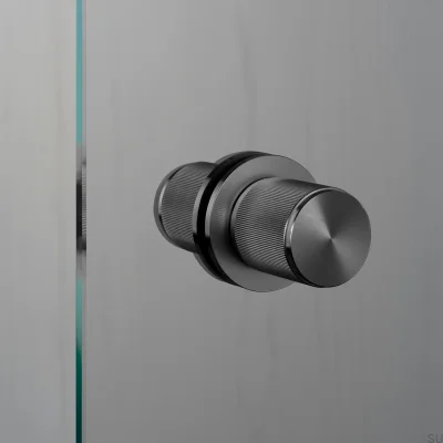 Dubbelsidig fast dörrknopp Linear 57 Stål Gun Metal