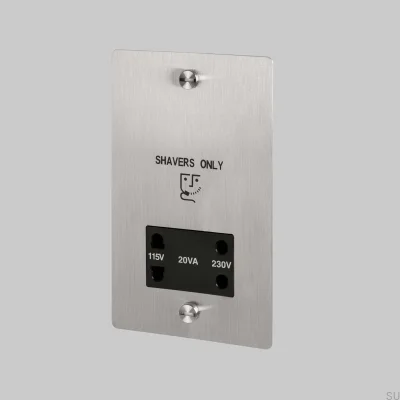 Rakapparatuttag 115V/230V Stål Silver Brittisk Standard